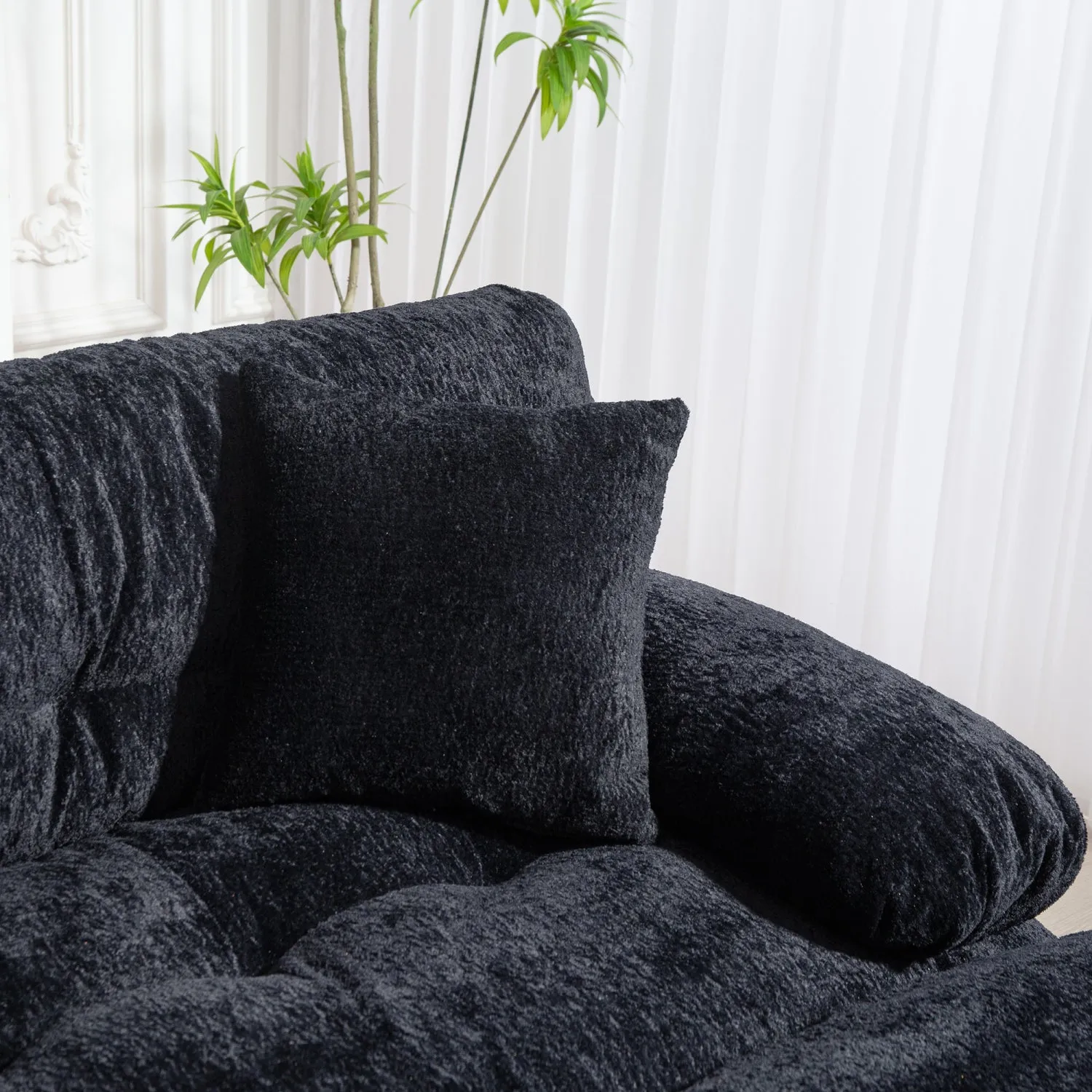 Streamdale L-Shaped Sectional Sofa Sleeper Couch - Black