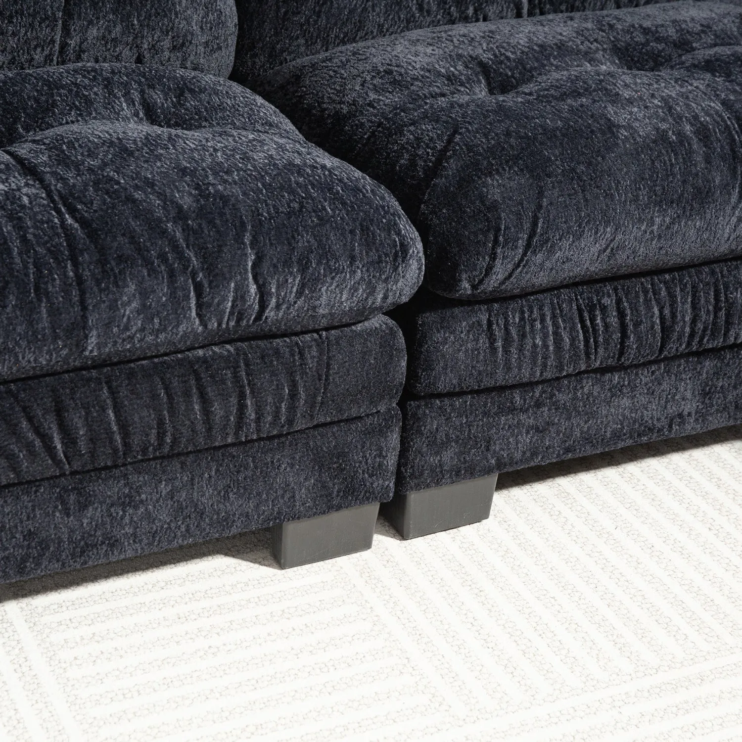 Streamdale L-Shaped Sectional Sofa Sleeper Couch - Black