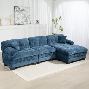 Streamdale L-Shaped Sectional Sofa Sleeper Couch - Blue