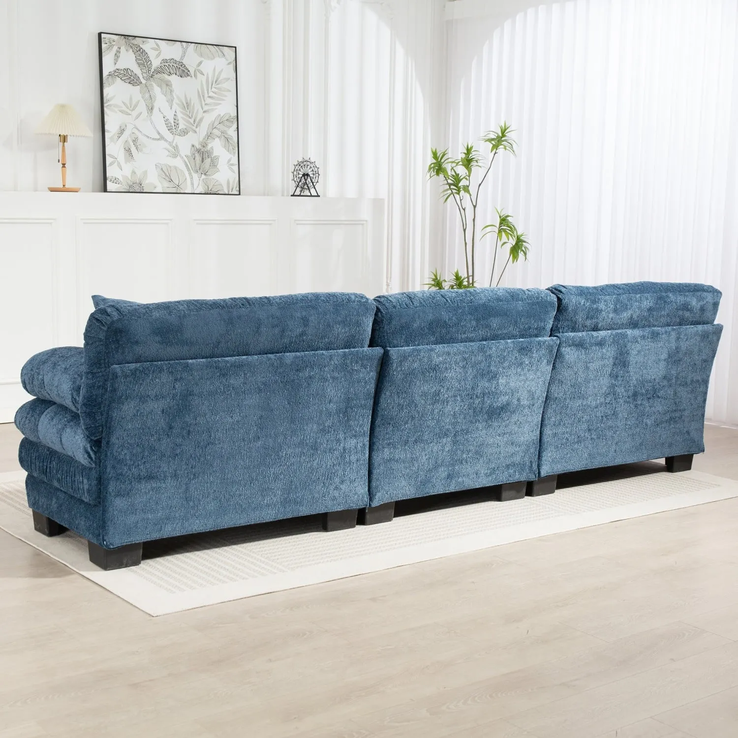 Streamdale L-Shaped Sectional Sofa Sleeper Couch - Blue