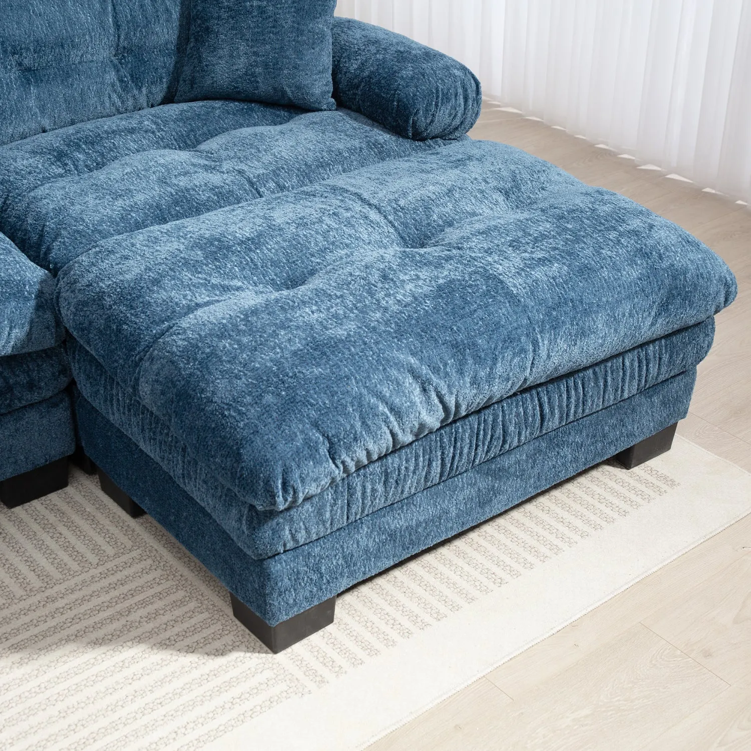 Streamdale L-Shaped Sectional Sofa Sleeper Couch - Blue