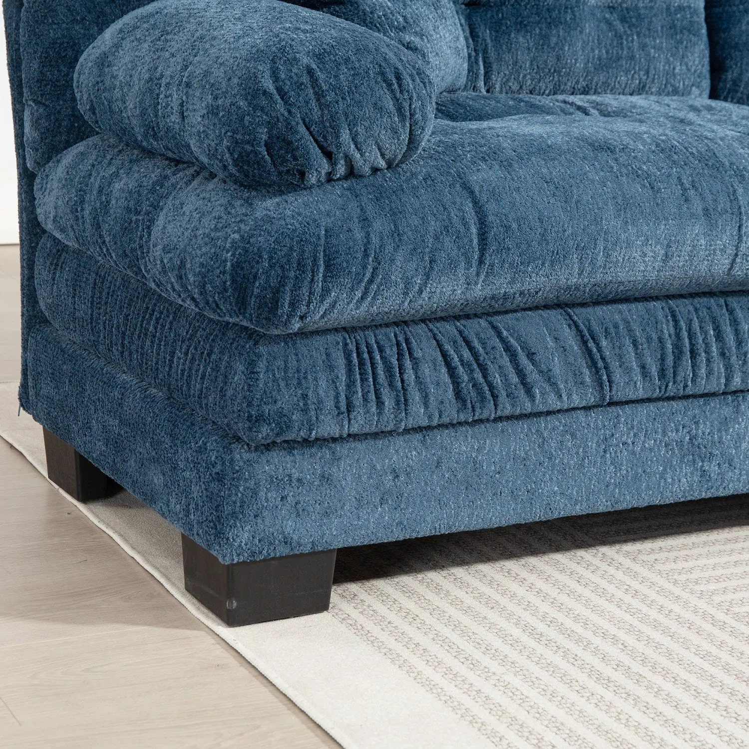 Streamdale L-Shaped Sectional Sofa Sleeper Couch - Blue
