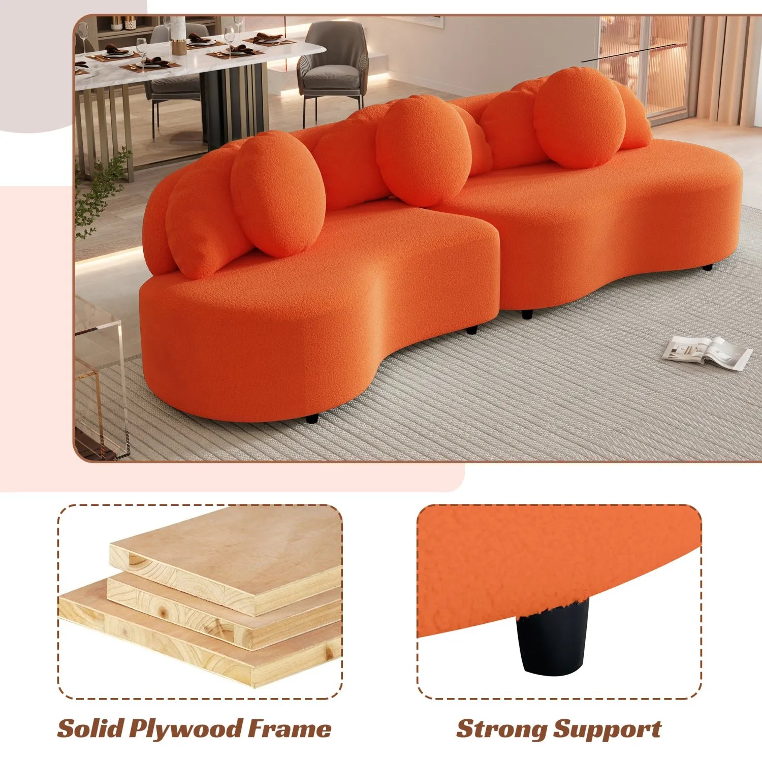 Streamdale Lamb Velvet Sofa 103.5"