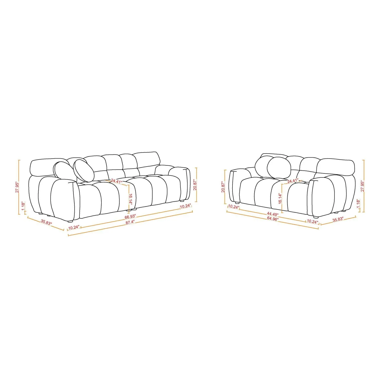 Streamdale Marshmallow Boucle Sofa Light Brown