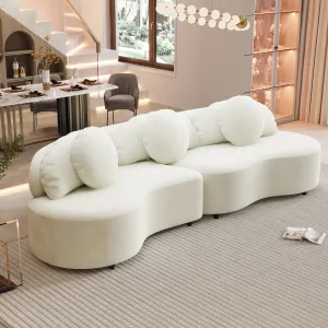 Streamdale Modern 103.5" Lamb Velvet Sofa Couch