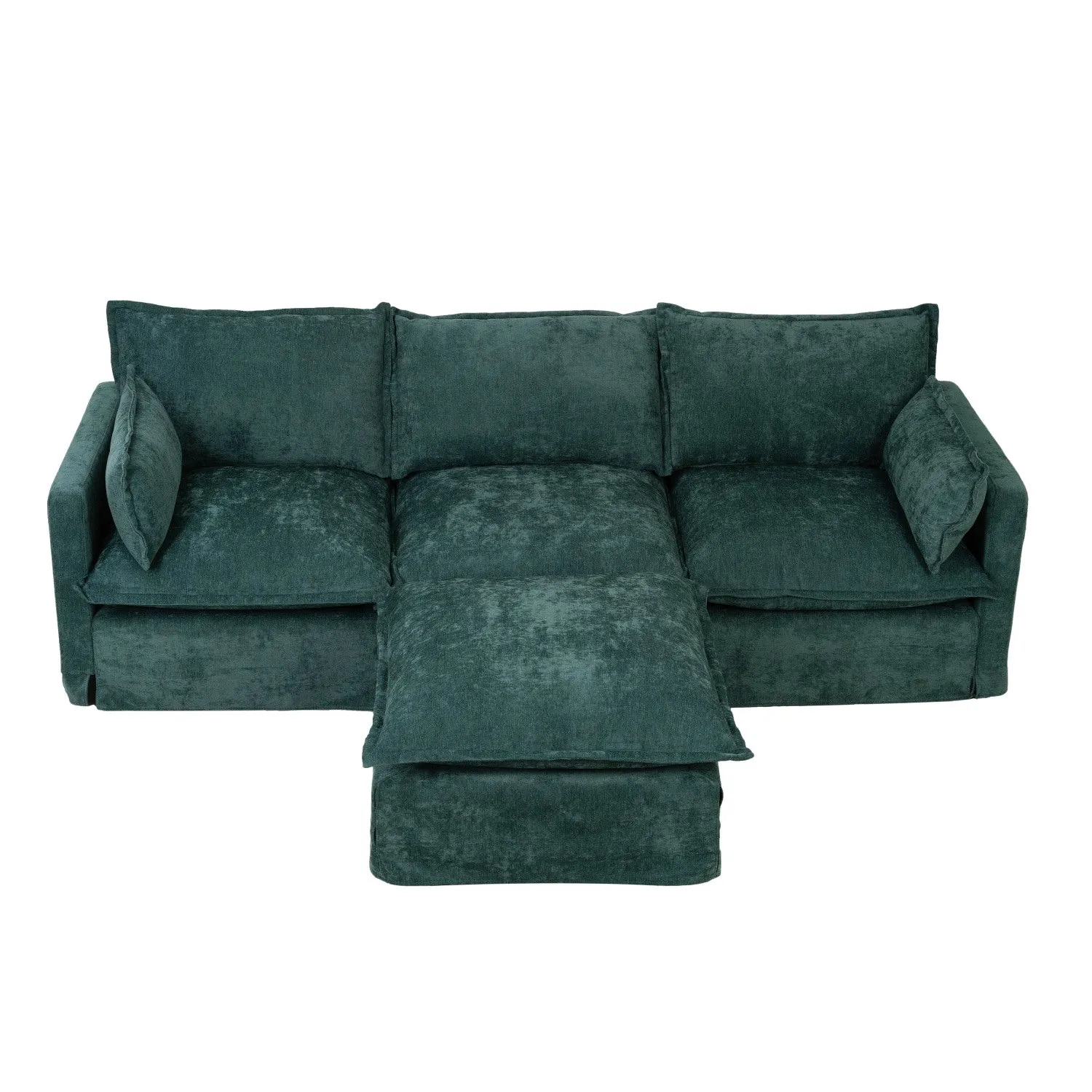 Streamdale Modern L-Shaped Sectional Sofa with Ottoman