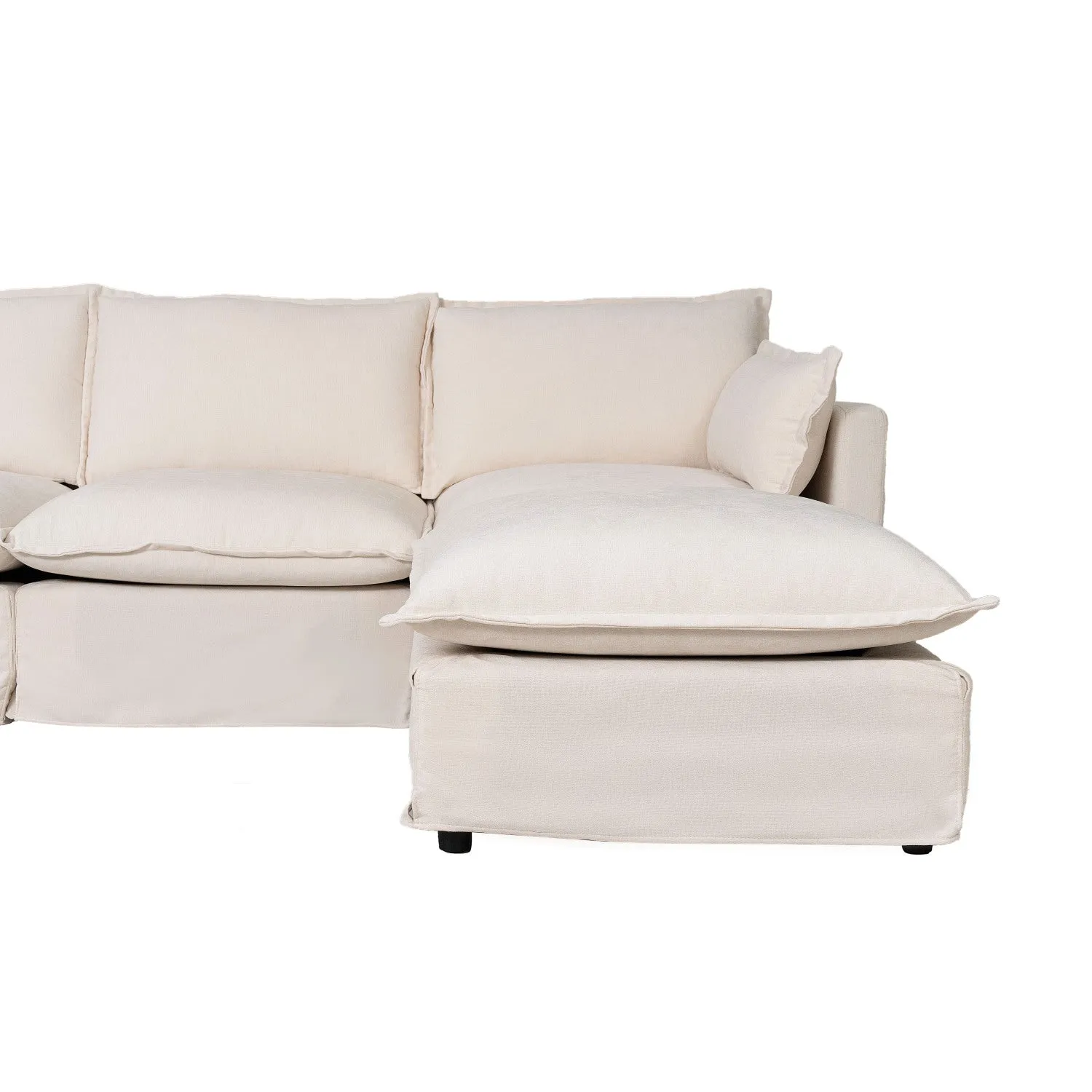 Streamdale Modern L-Shaped Sectional Sofa with Ottoman