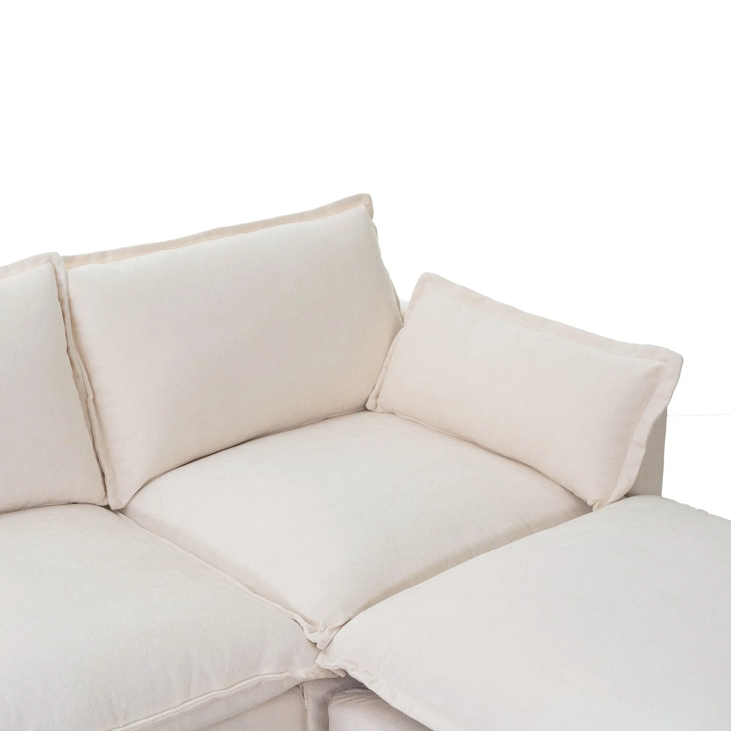 Streamdale Modern L-Shaped Sectional Sofa with Ottoman