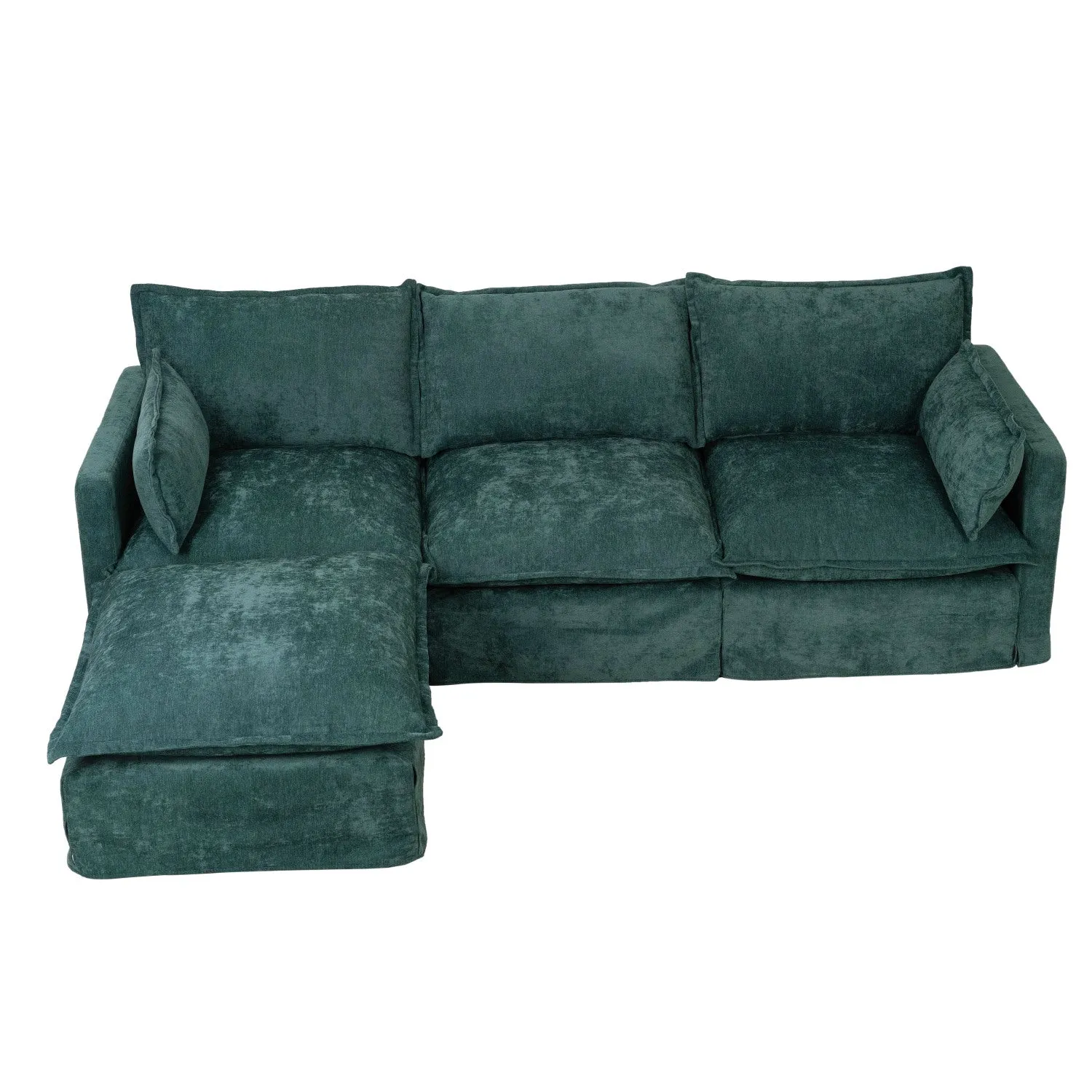 Streamdale Modern L-Shaped Sectional Sofa with Ottoman