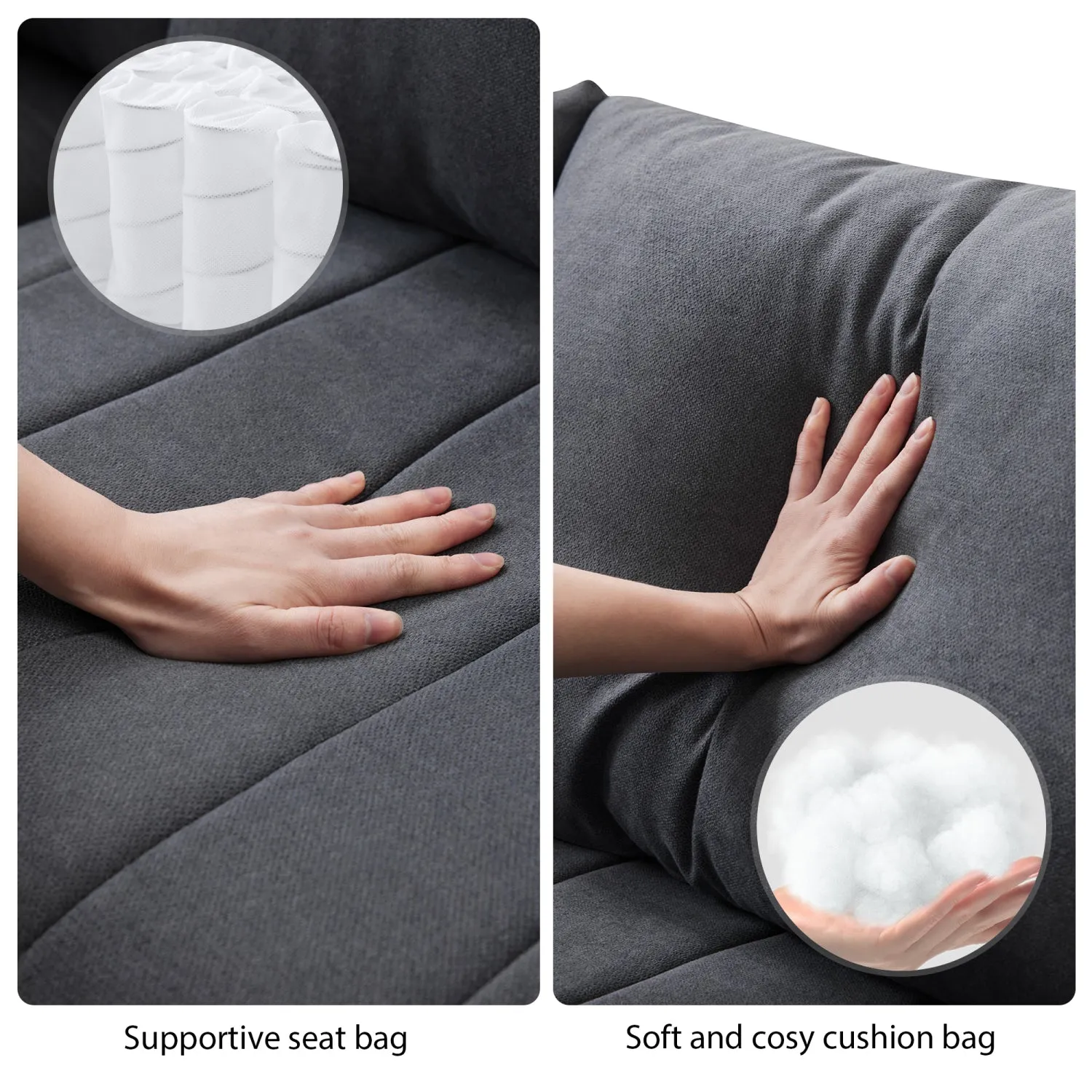 Streamdale Modern Modular Sectional Sofa w/ Ottoman & Pillows