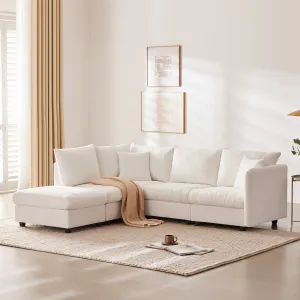 Streamdale Modern Modular Sectional Sofa w/ Ottoman & Pillows