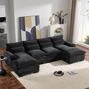 Streamdale Modern U-Shaped Sectional Sofa with Pillows & Chaise