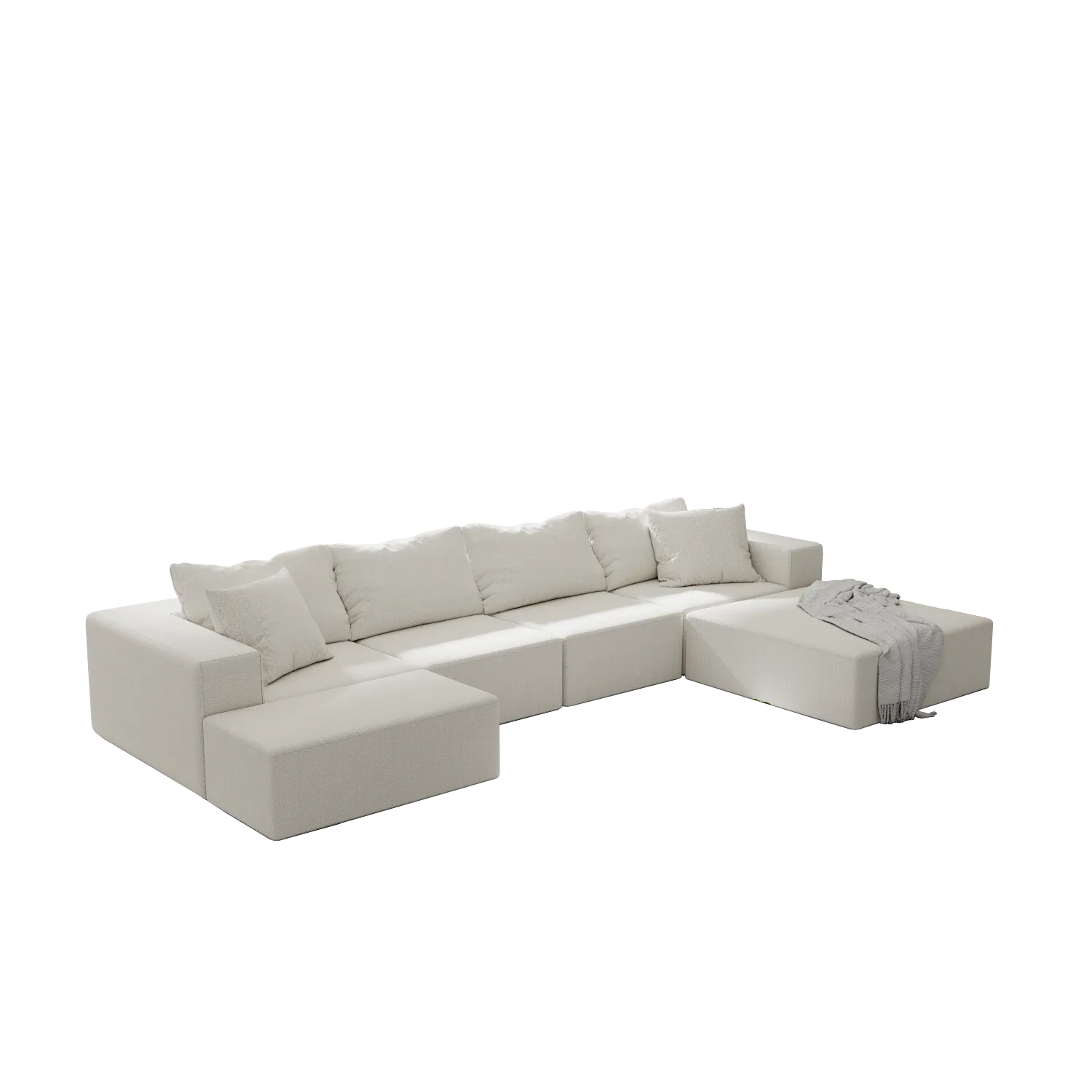 Streamdale Modern Upholstered Sectional Sofa Couch Set, 132" L-Shaped