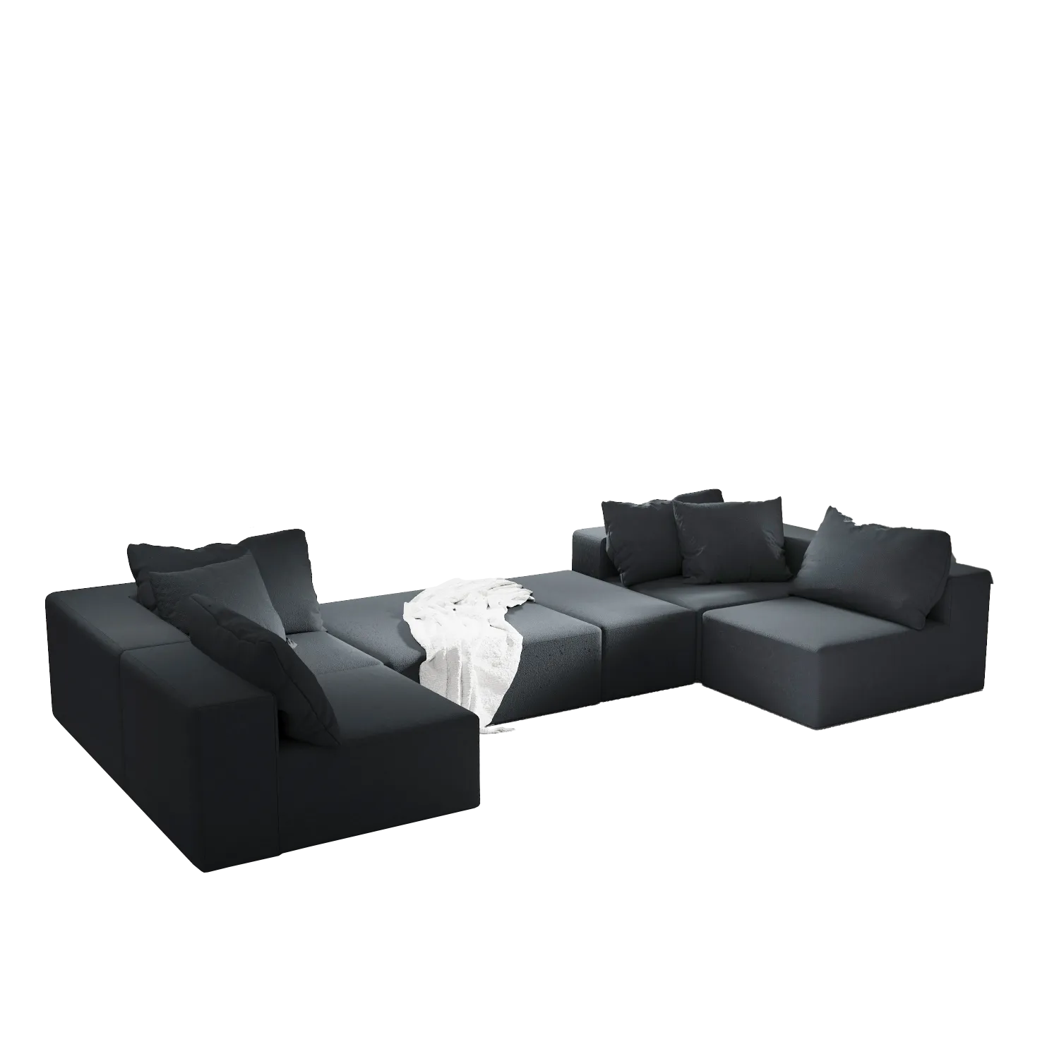 Streamdale Modern Upholstered Sectional Sofa Couch Set, 132" L-Shaped