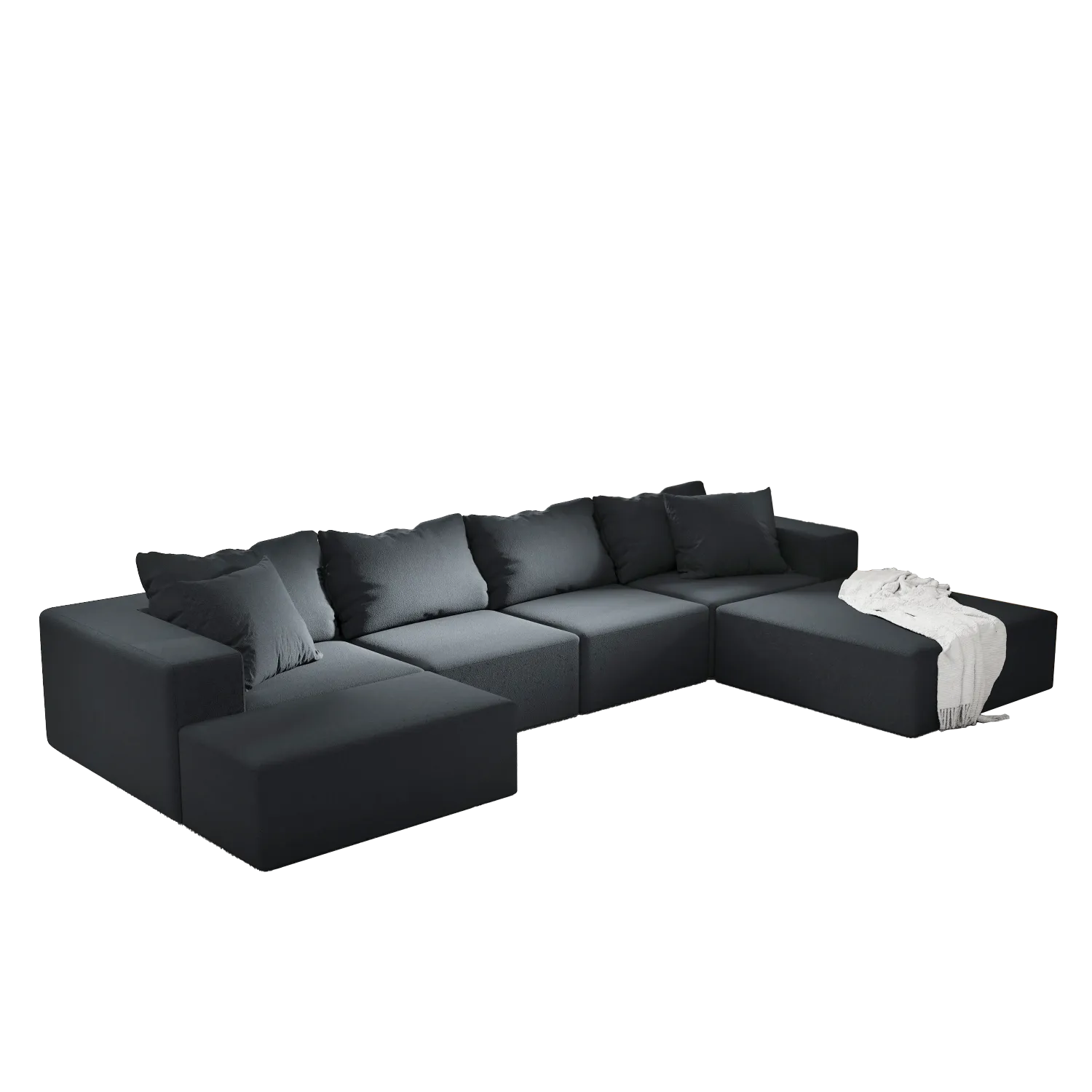 Streamdale Modern Upholstered Sectional Sofa Couch Set, 132" L-Shaped