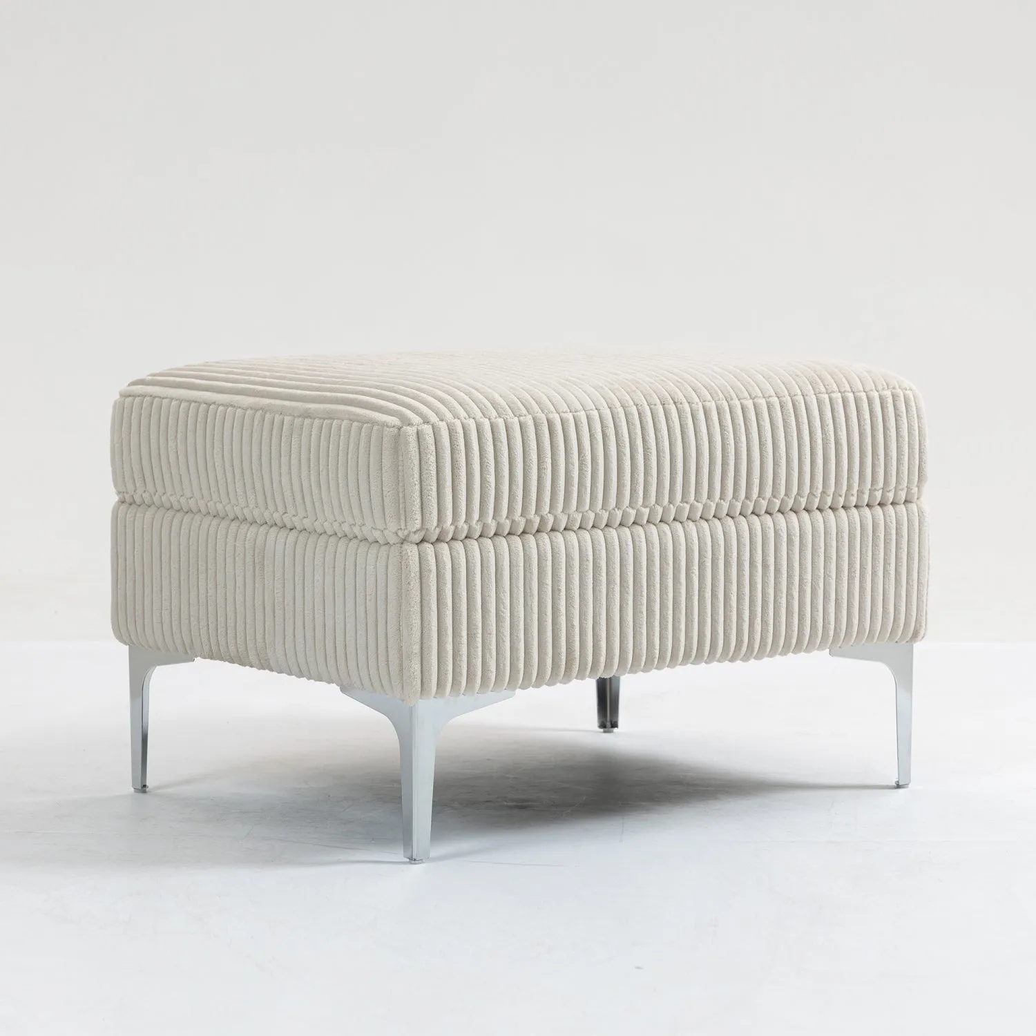 Streamdale Modular Sectional Sofa Square Ottoman Module,Storage Ottoman Footrest,Beige