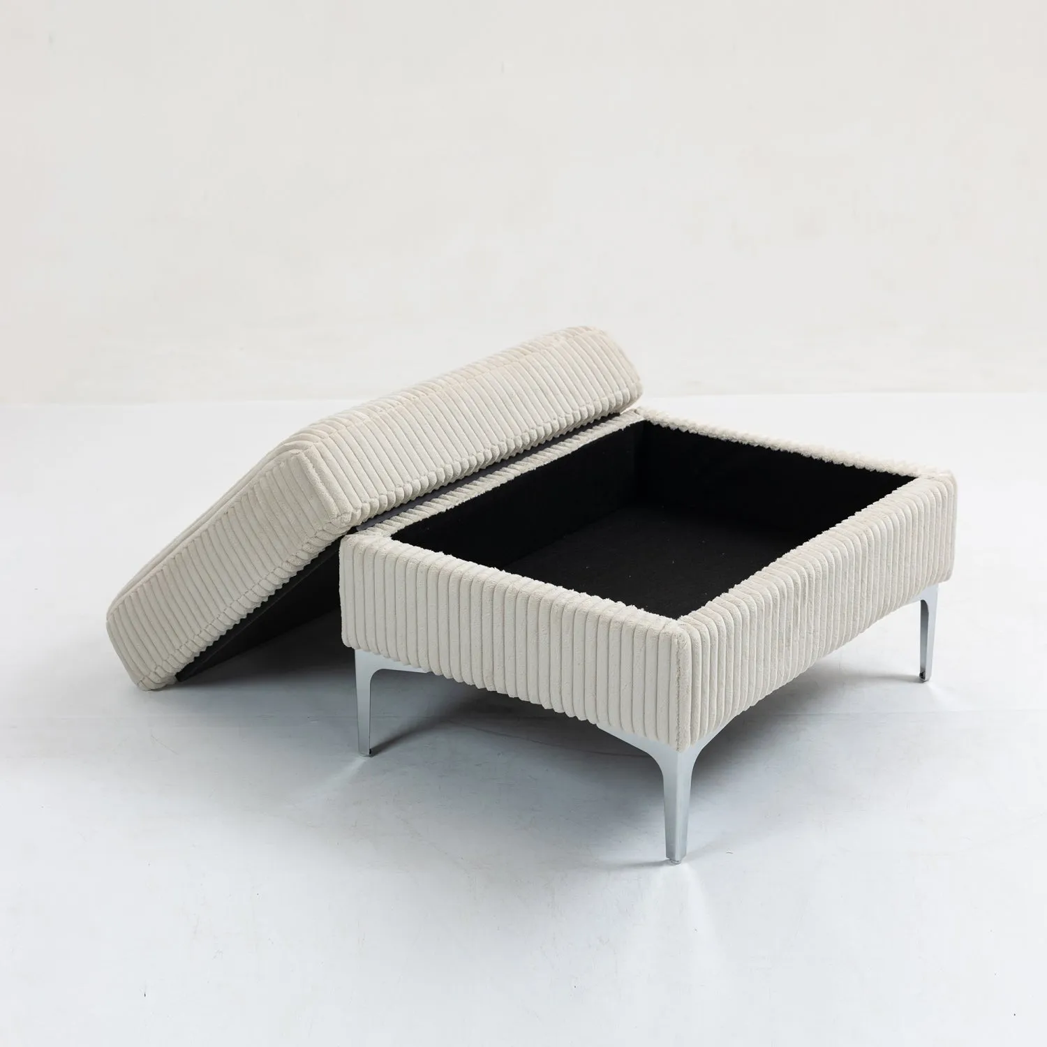 Streamdale Modular Sectional Sofa Square Ottoman Module,Storage Ottoman Footrest,Beige