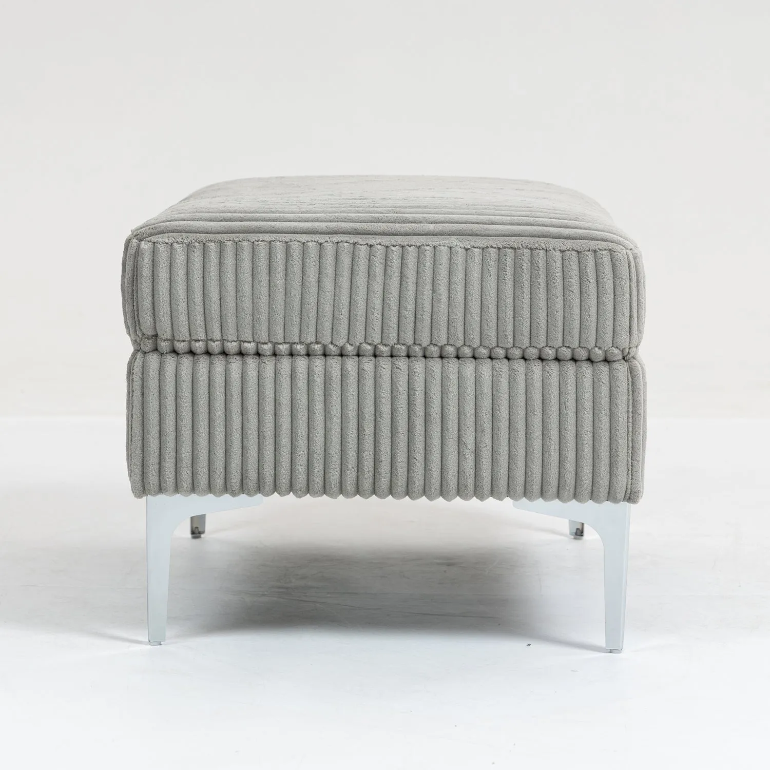 Streamdale Modular Sectional Sofa Square Ottoman Module,Storage Ottoman Footrest,Gray