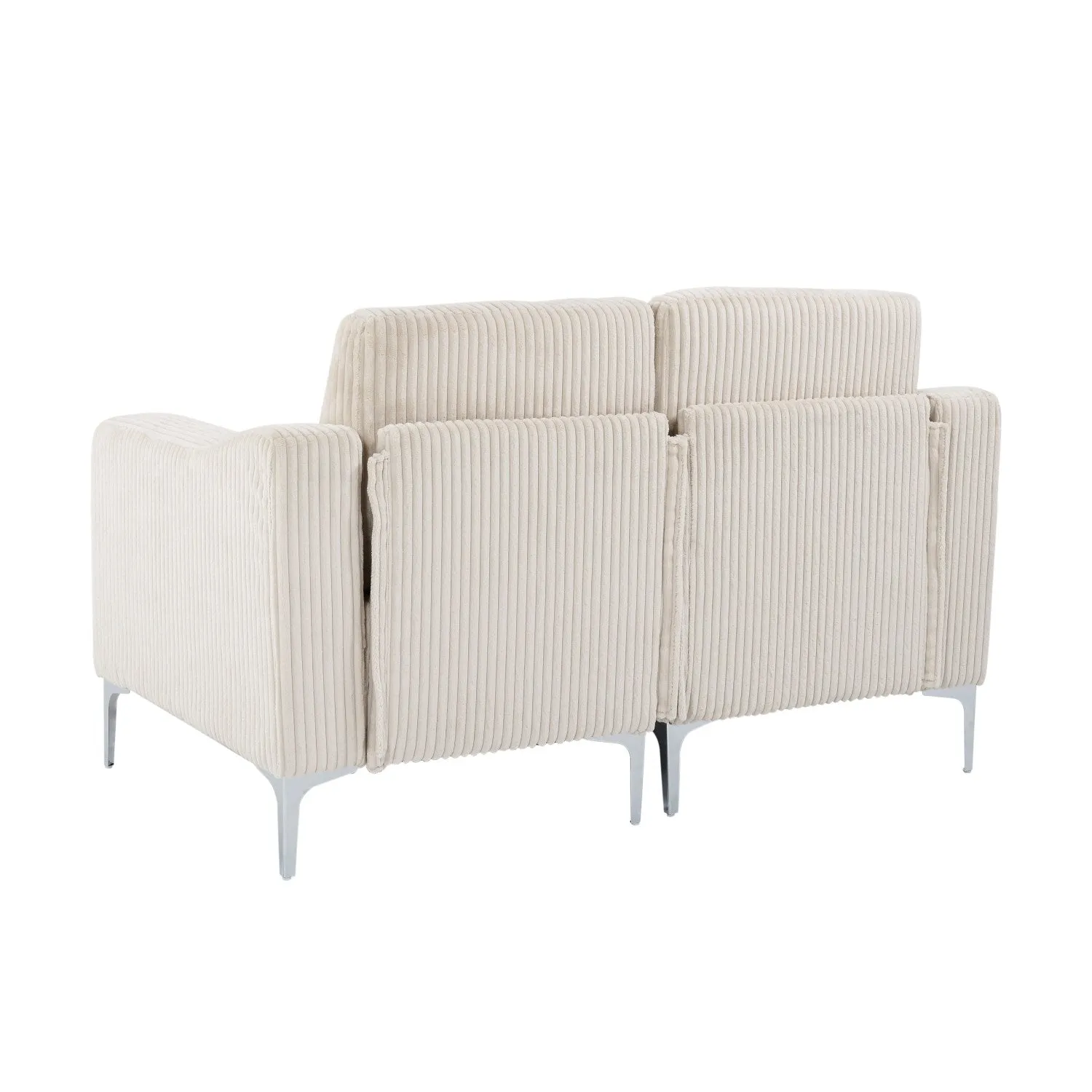 Streamdale Modular Sectional Two-Seater Sofa , Corduroy Sectional Couch,Beige