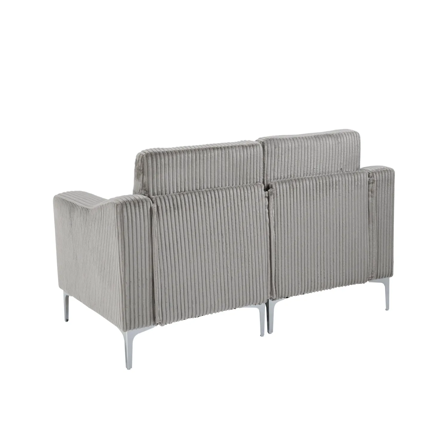 Streamdale Modular Sectional Two-Seater Sofa , Corduroy Sectional Couch,Gray