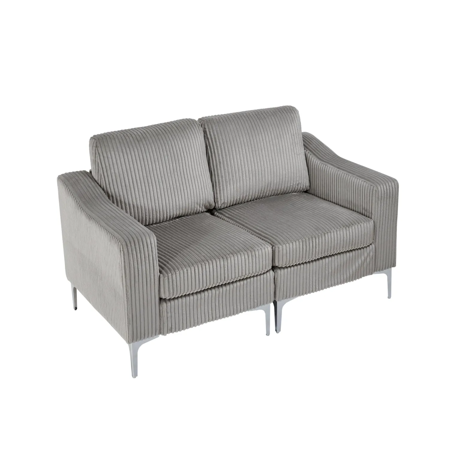 Streamdale Modular Sectional Two-Seater Sofa , Corduroy Sectional Couch,Gray