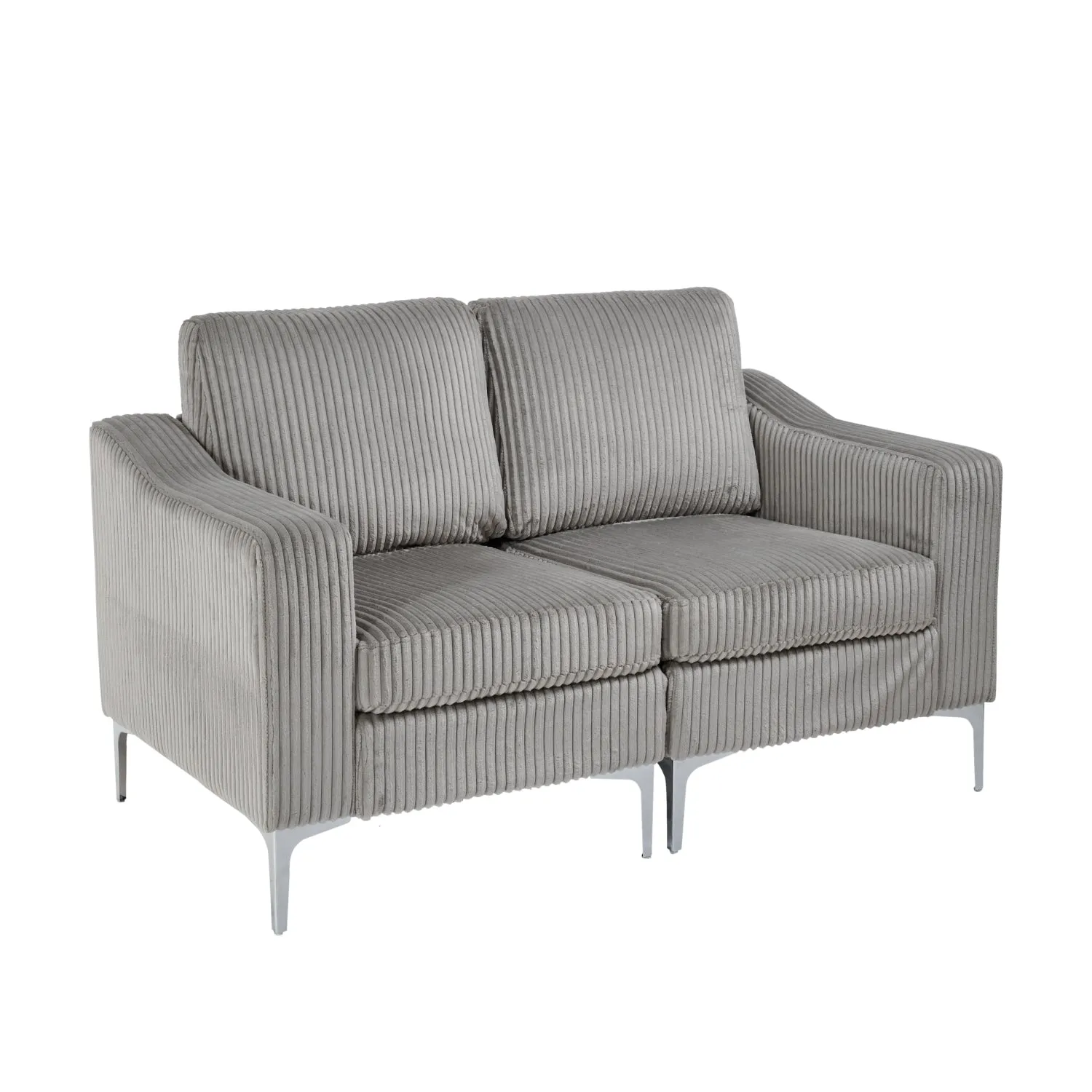 Streamdale Modular Sectional Two-Seater Sofa , Corduroy Sectional Couch,Gray