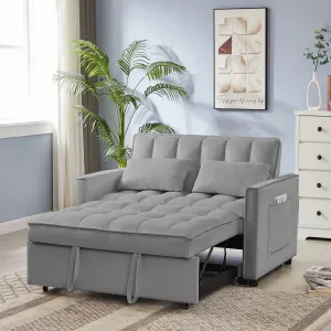 Streamdale NEW Grey Velvet Loveseat Sofa Bed (7cm legs)