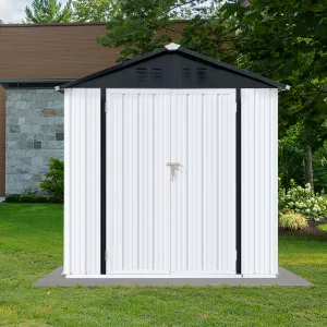 Streamdale Outdoor Storage Sheds 4FTx6FT Apex Roof White Black