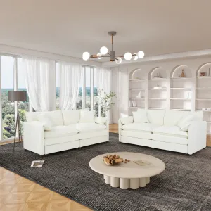 Streamdale Oversized Chenille Sofa Set: Deep Seat, Comfy Cloud Style