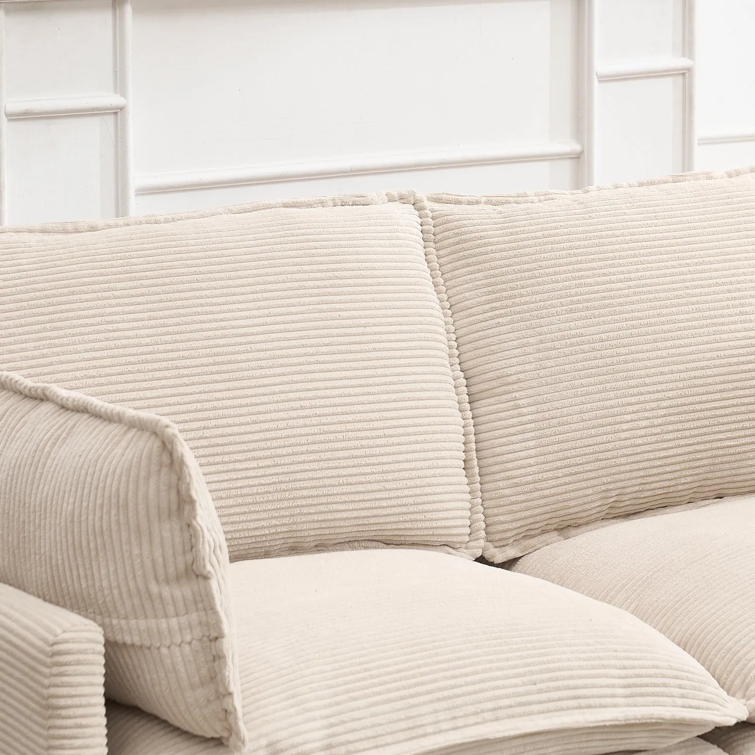 Streamdale Oversized Velvet Modular Sofa U-Shape Couch with Ottomans & Pillows