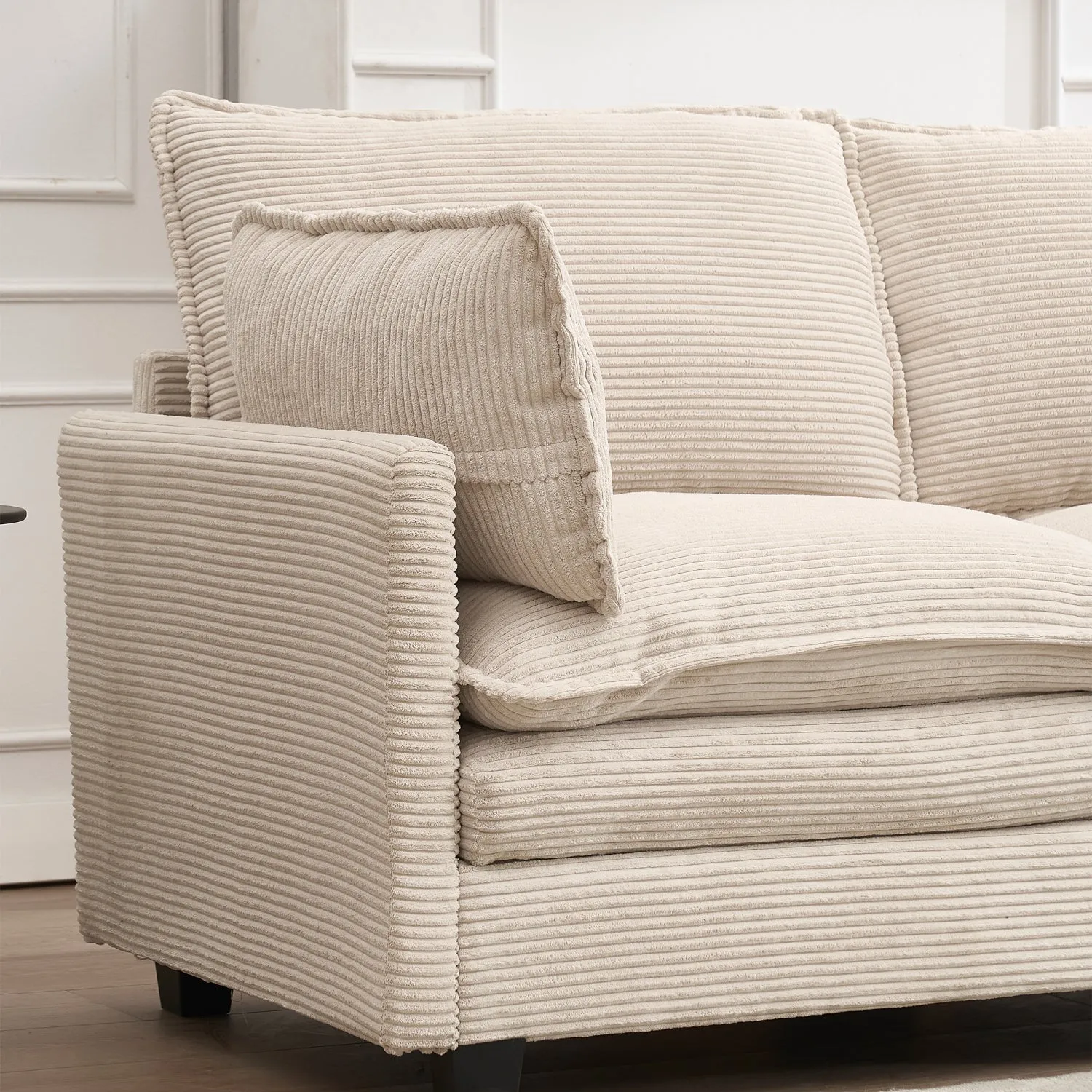 Streamdale Oversized Velvet Modular Sofa U-Shape Couch with Ottomans & Pillows