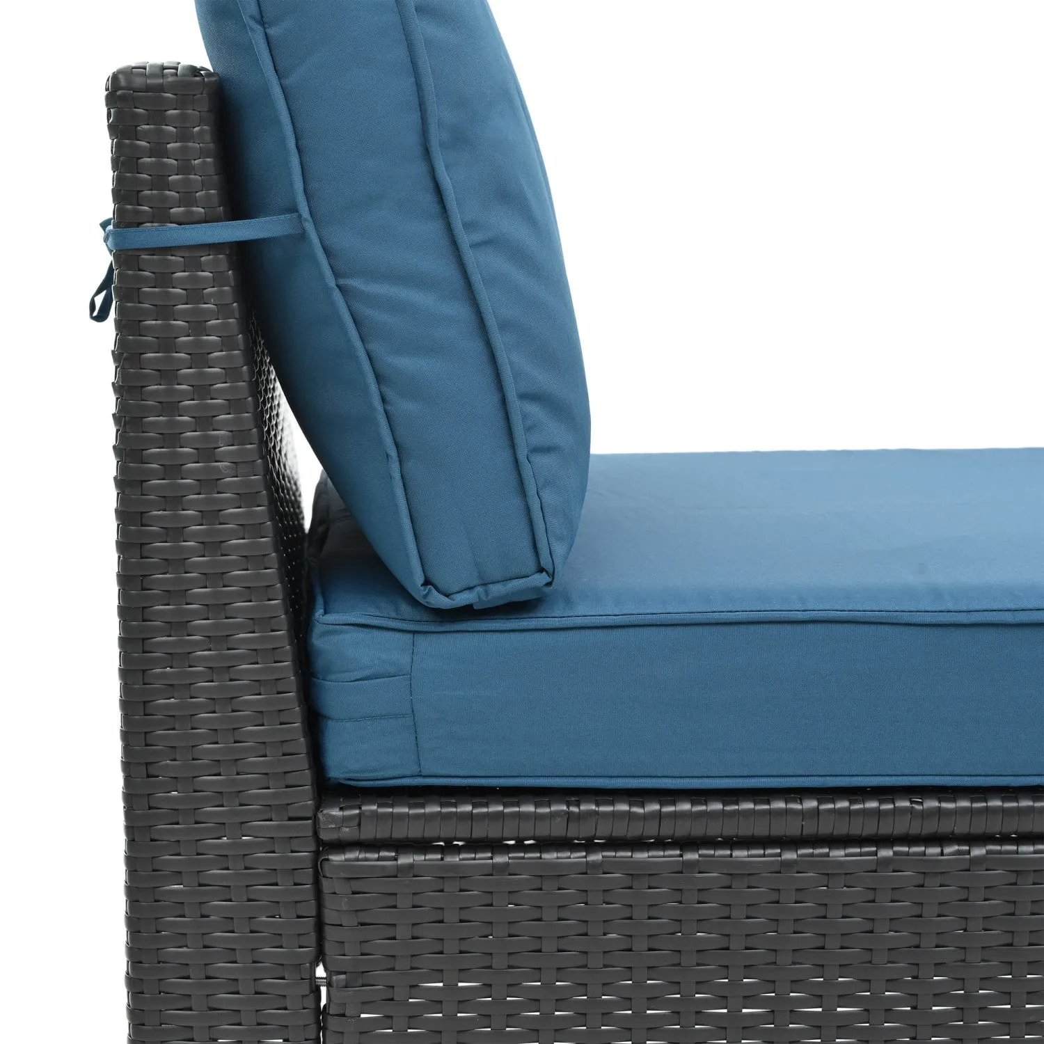 Streamdale PE Rattan Patio Furniture Set, Sectional Sofa, Cushions & Glass Table