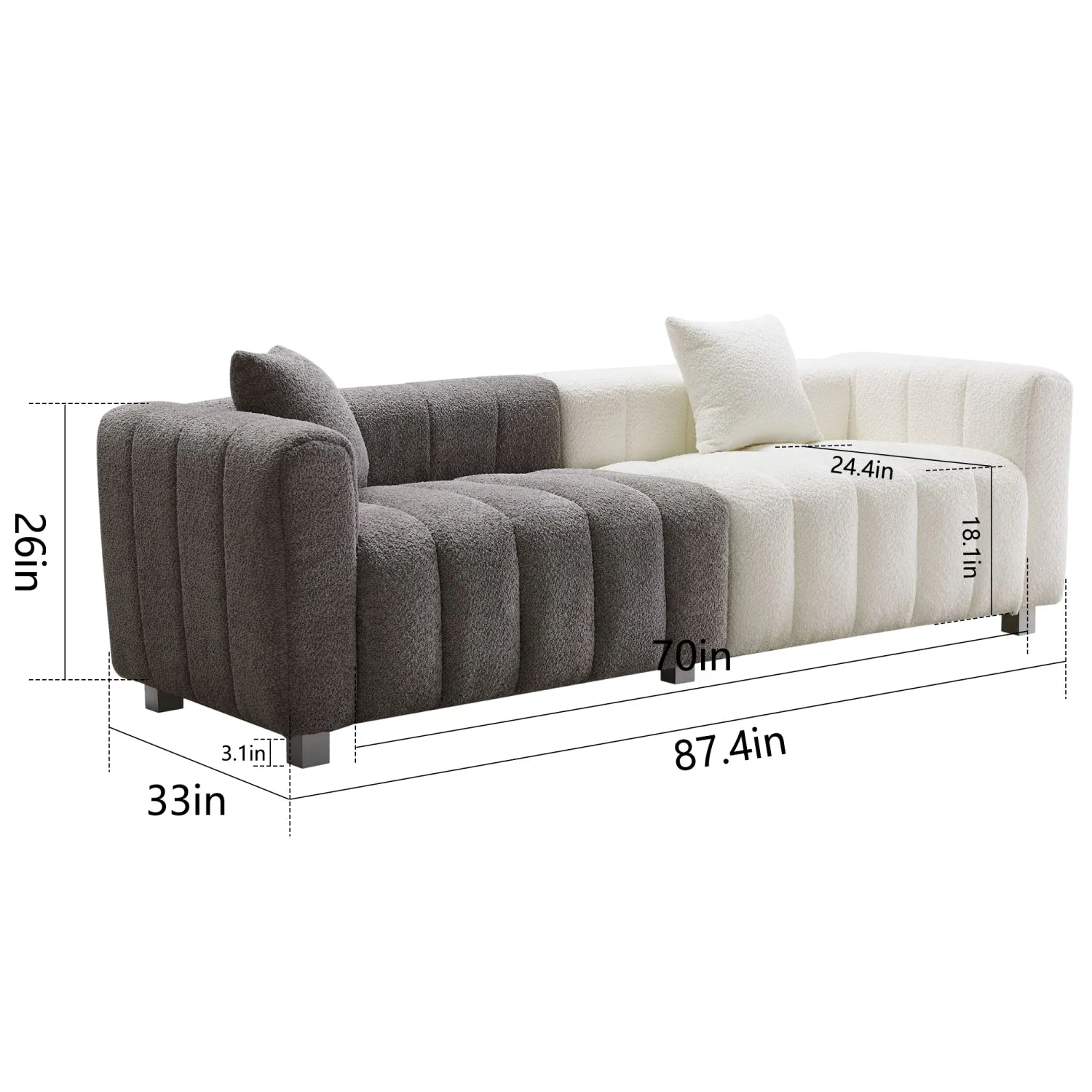 Streamdale Premium Velvet Sofa 3-Seater Loveseat with Metal Legs