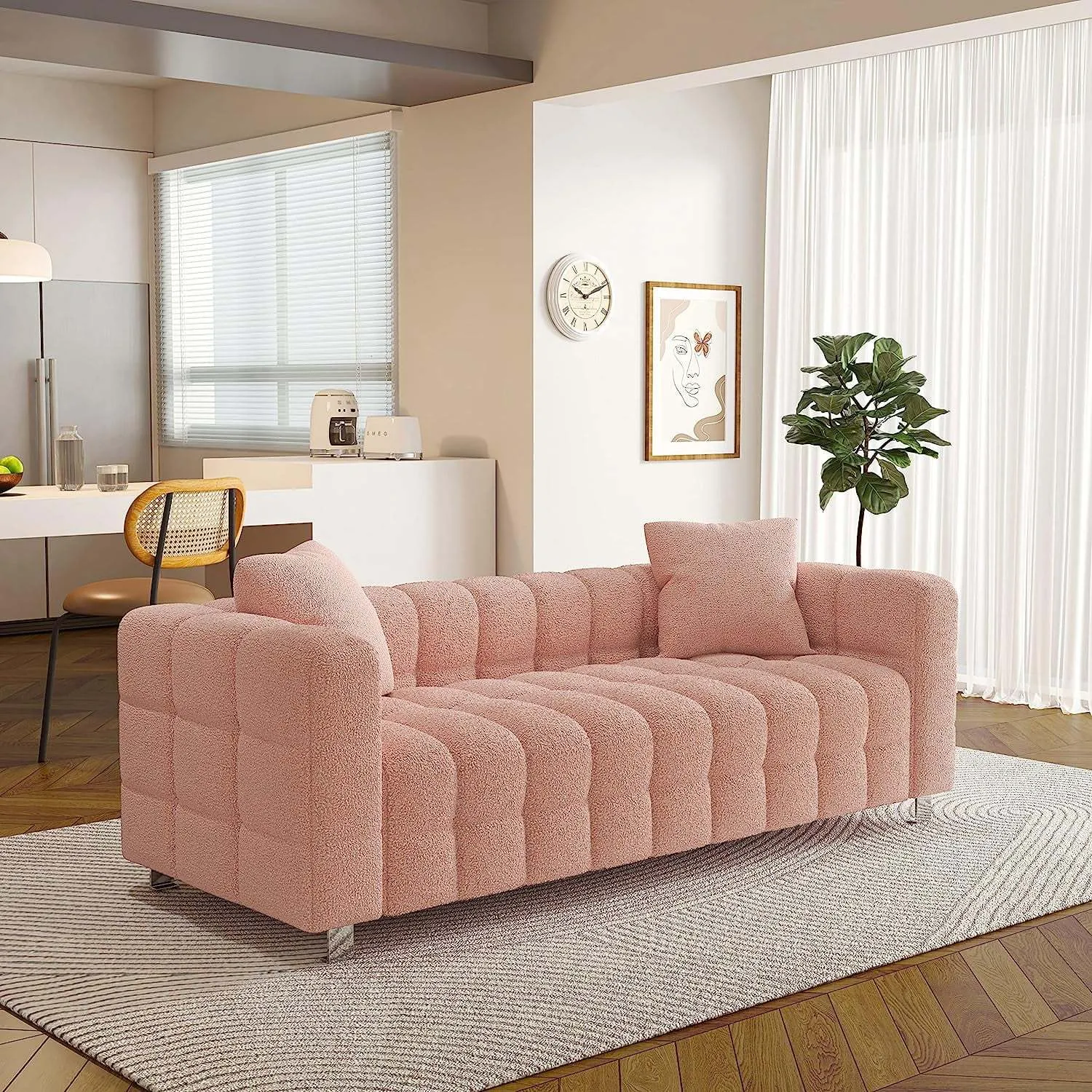 Streamdale Premium Velvet Sofa 3-Seater Loveseat with Metal Legs