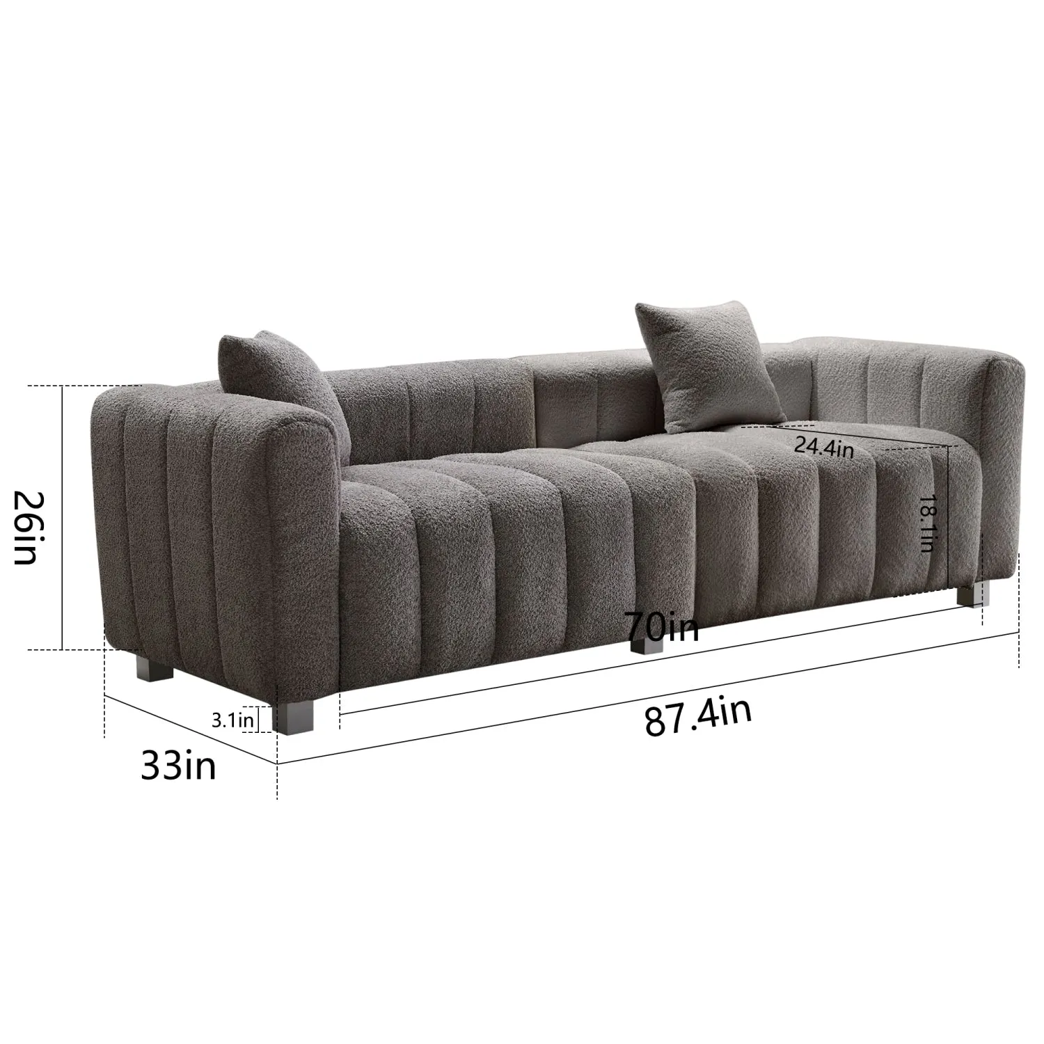 Streamdale Premium Velvet Sofa 3-Seater Loveseat with Metal Legs