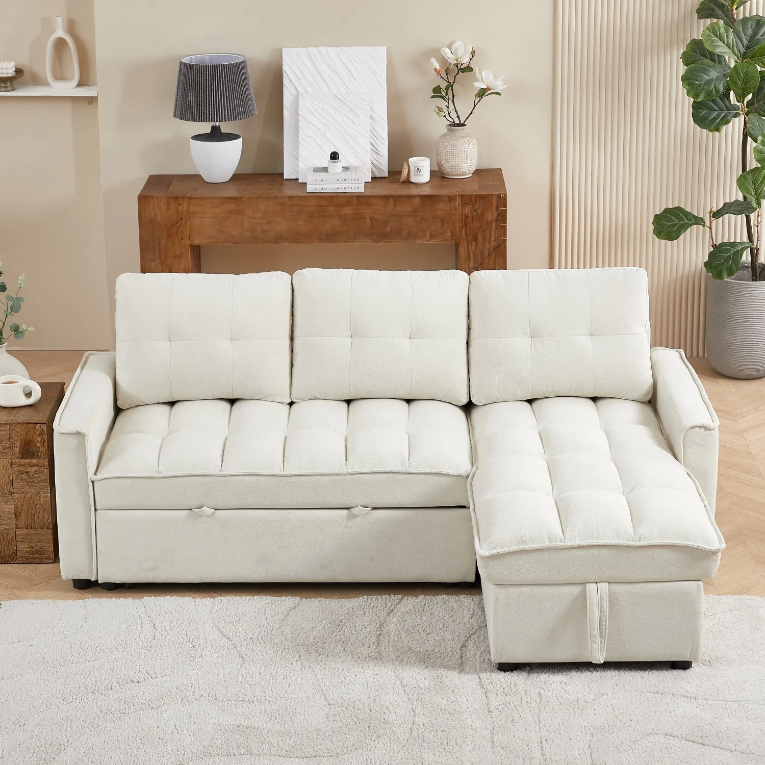 Streamdale Reclining Pull-Out Sofa Bed w/ USB & Storage