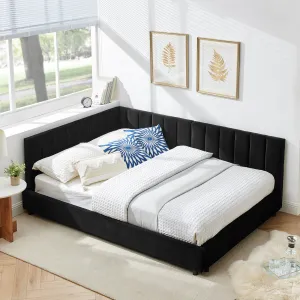 Streamdale Tufted Upholstered Full Bed Frame - Velvet Black