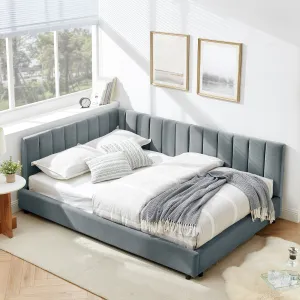 Streamdale Tufted Upholstered Full Bed Frame - Velvet Gray