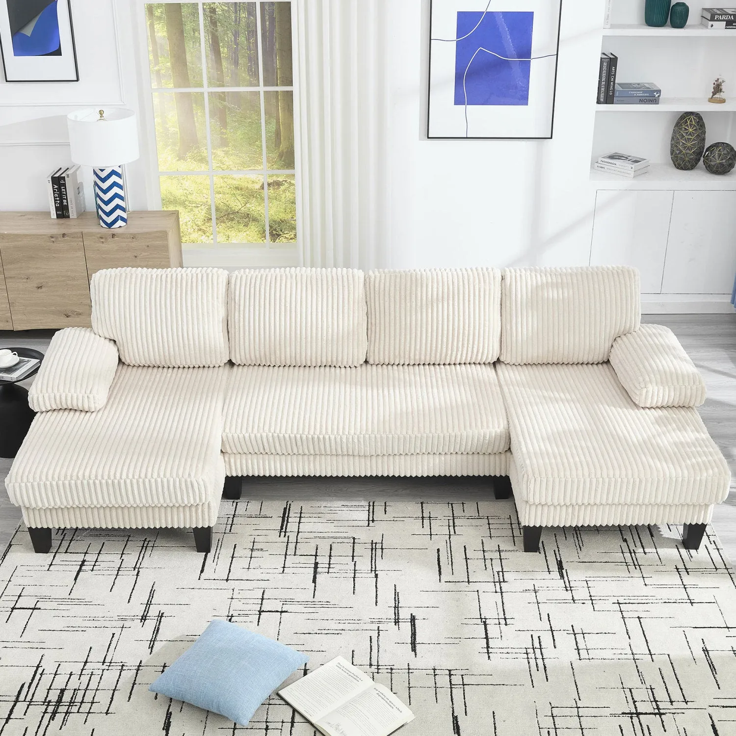Streamdale U-Shaped Couch with Double Chaise & Oversized Seat