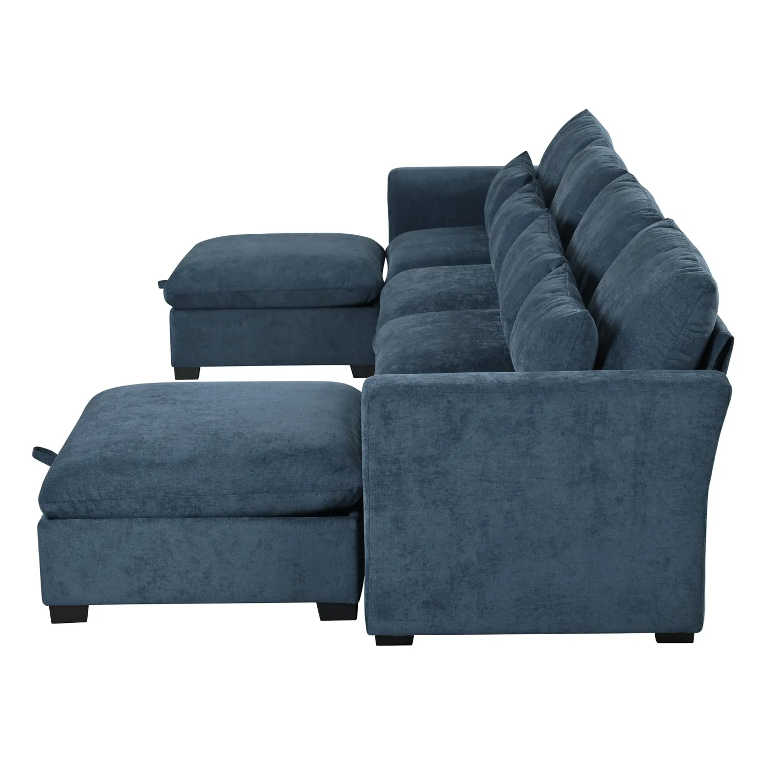Streamdale U-Shaped Modular Corner Sofa with Ottomans