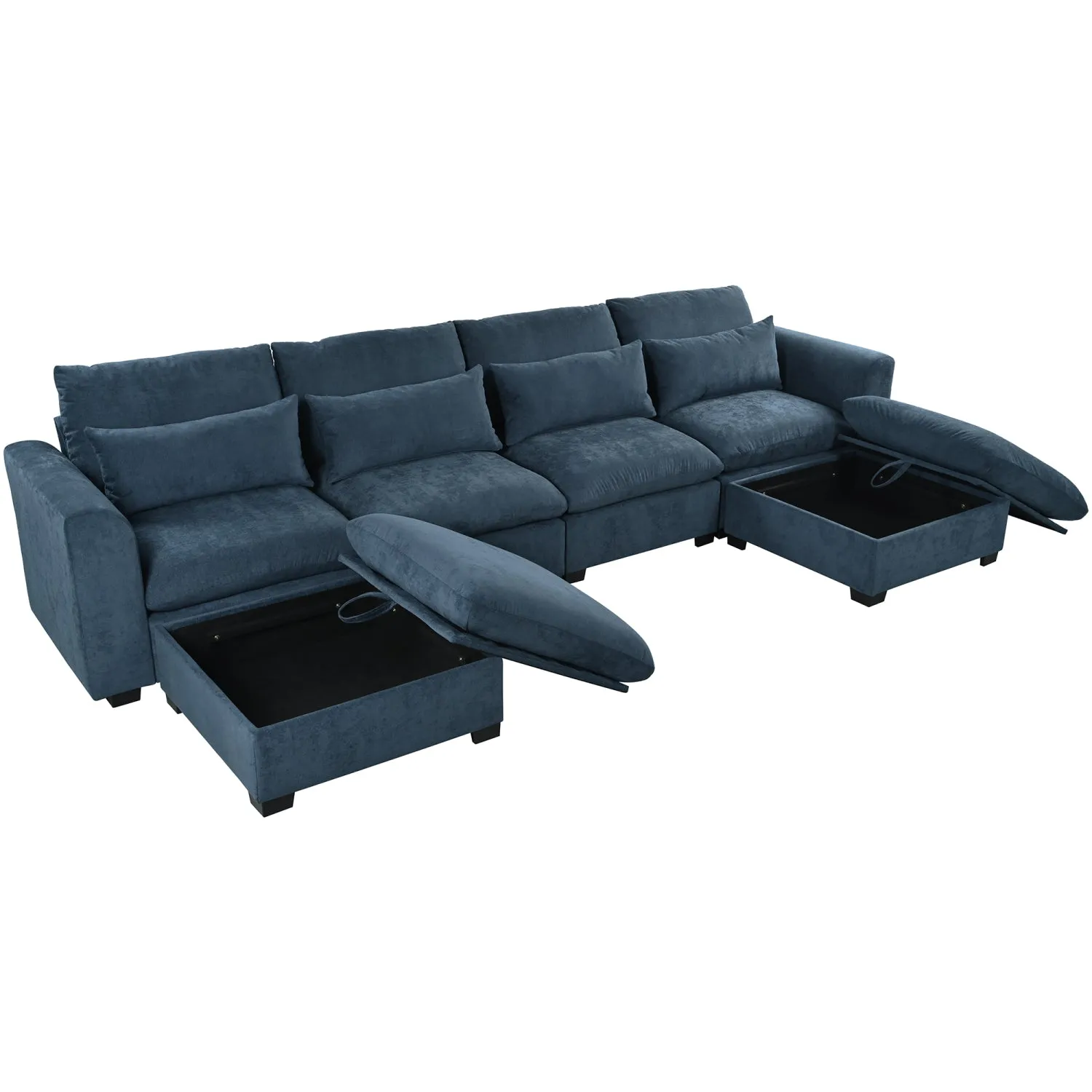 Streamdale U-Shaped Modular Corner Sofa with Ottomans