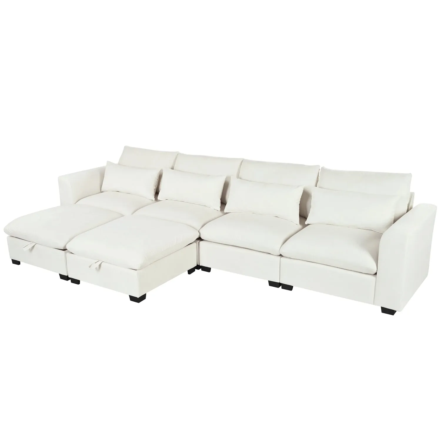 Streamdale U-Shaped Modular Corner Sofa with Ottomans