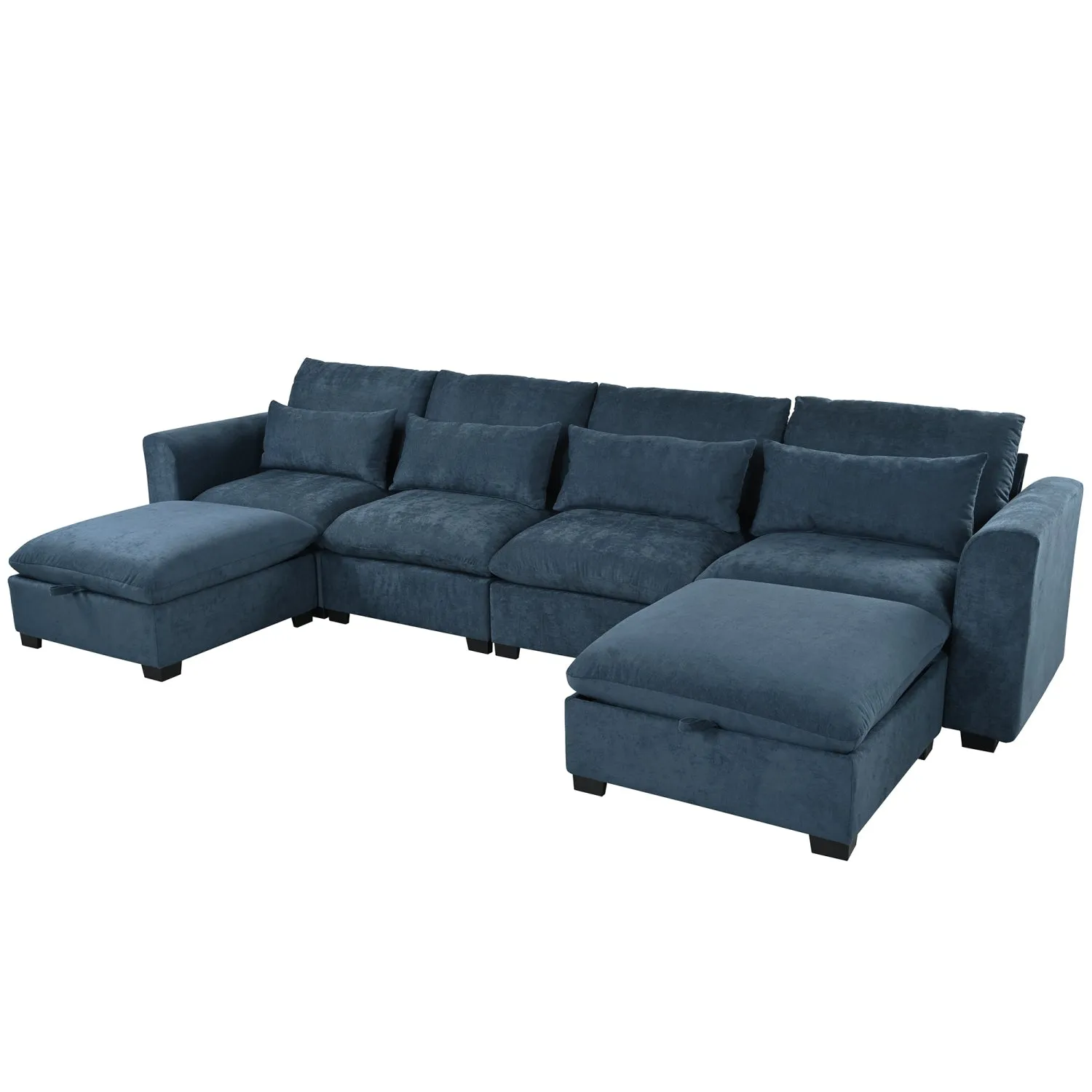 Streamdale U-Shaped Modular Corner Sofa with Ottomans