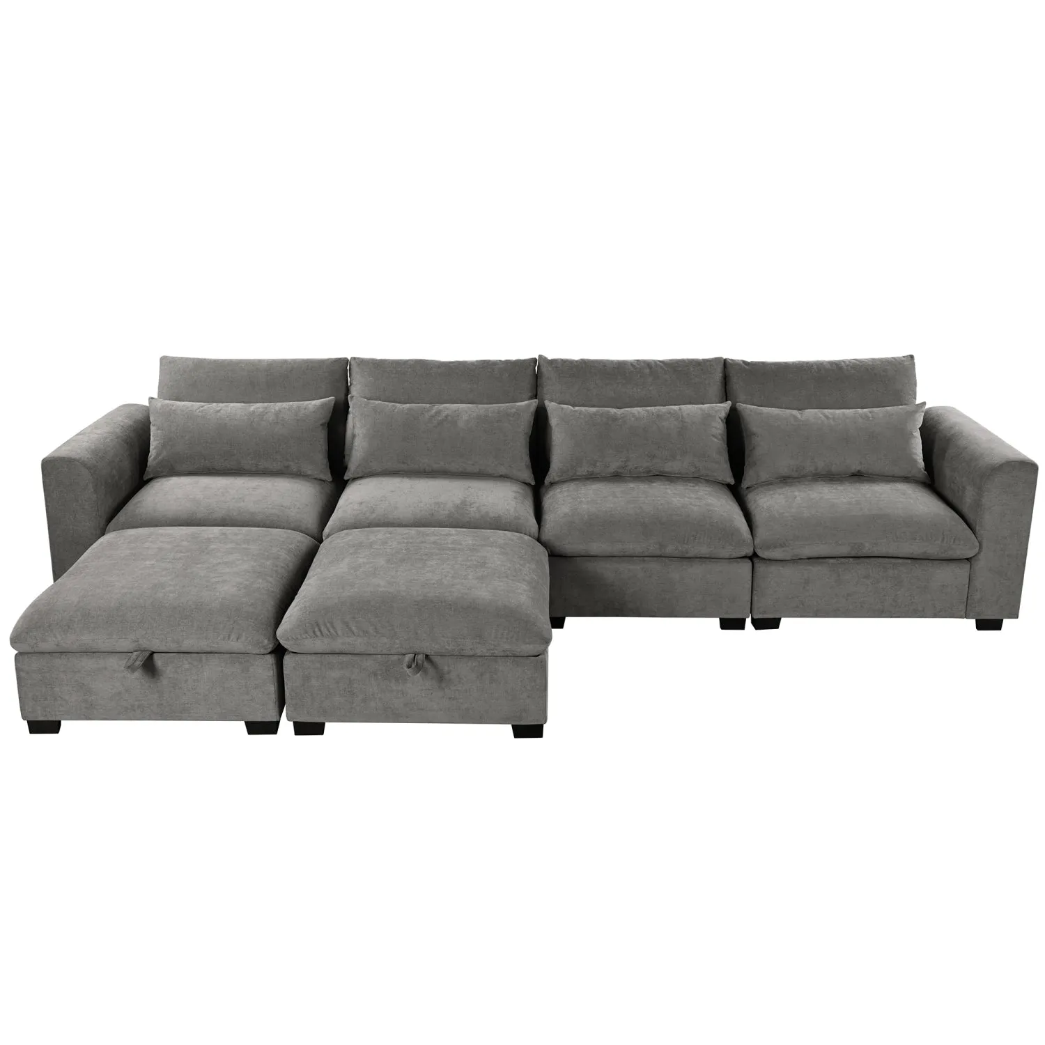 Streamdale U-Shaped Modular Corner Sofa with Ottomans