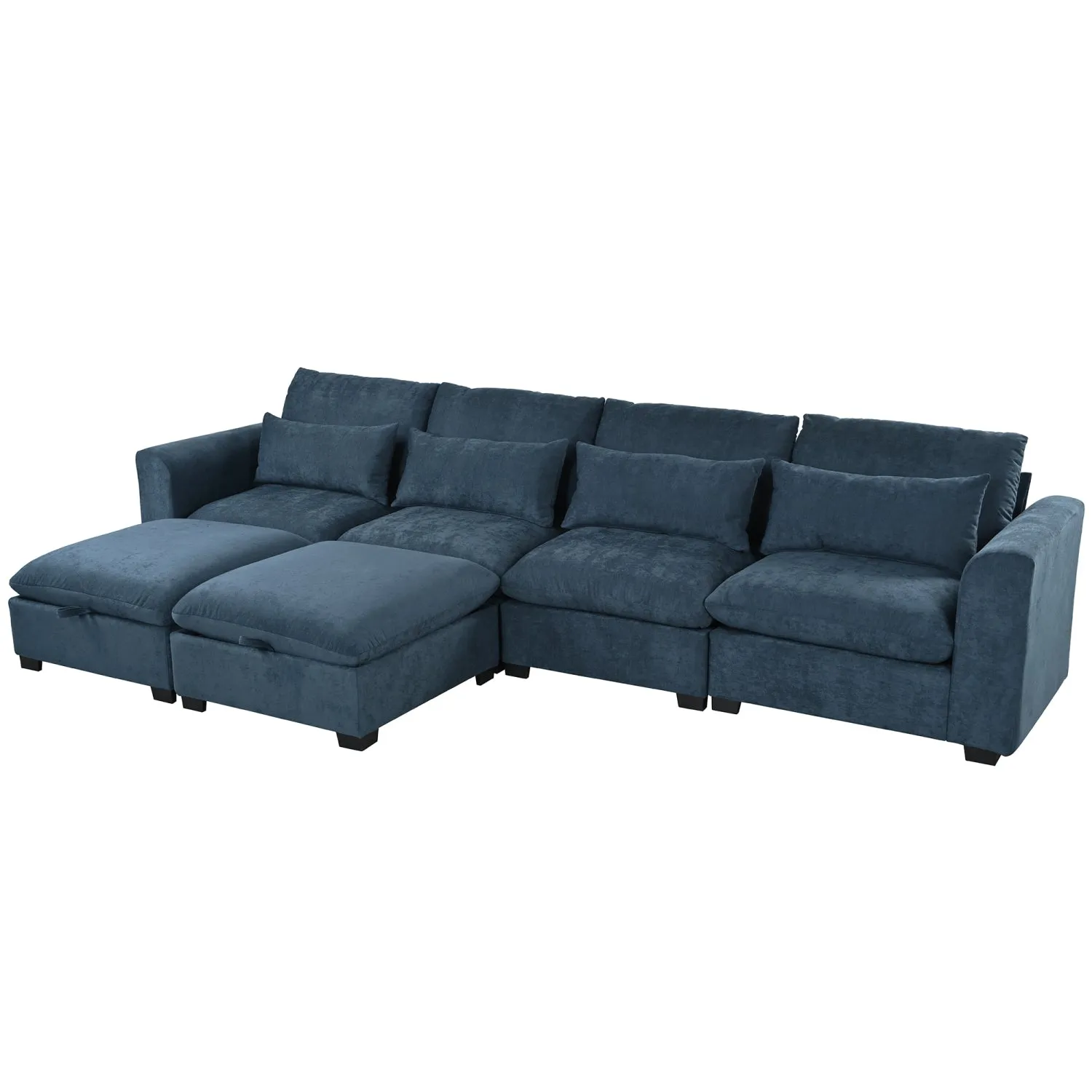 Streamdale U-Shaped Modular Corner Sofa with Ottomans