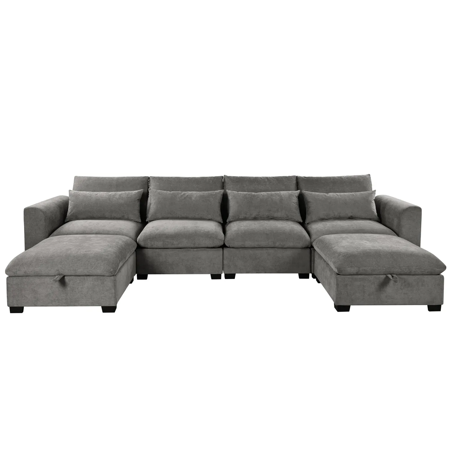 Streamdale U-Shaped Modular Corner Sofa with Ottomans