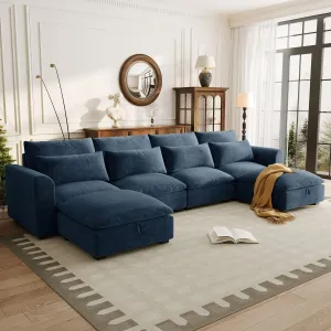 Streamdale U-Shaped Modular Corner Sofa with Ottomans