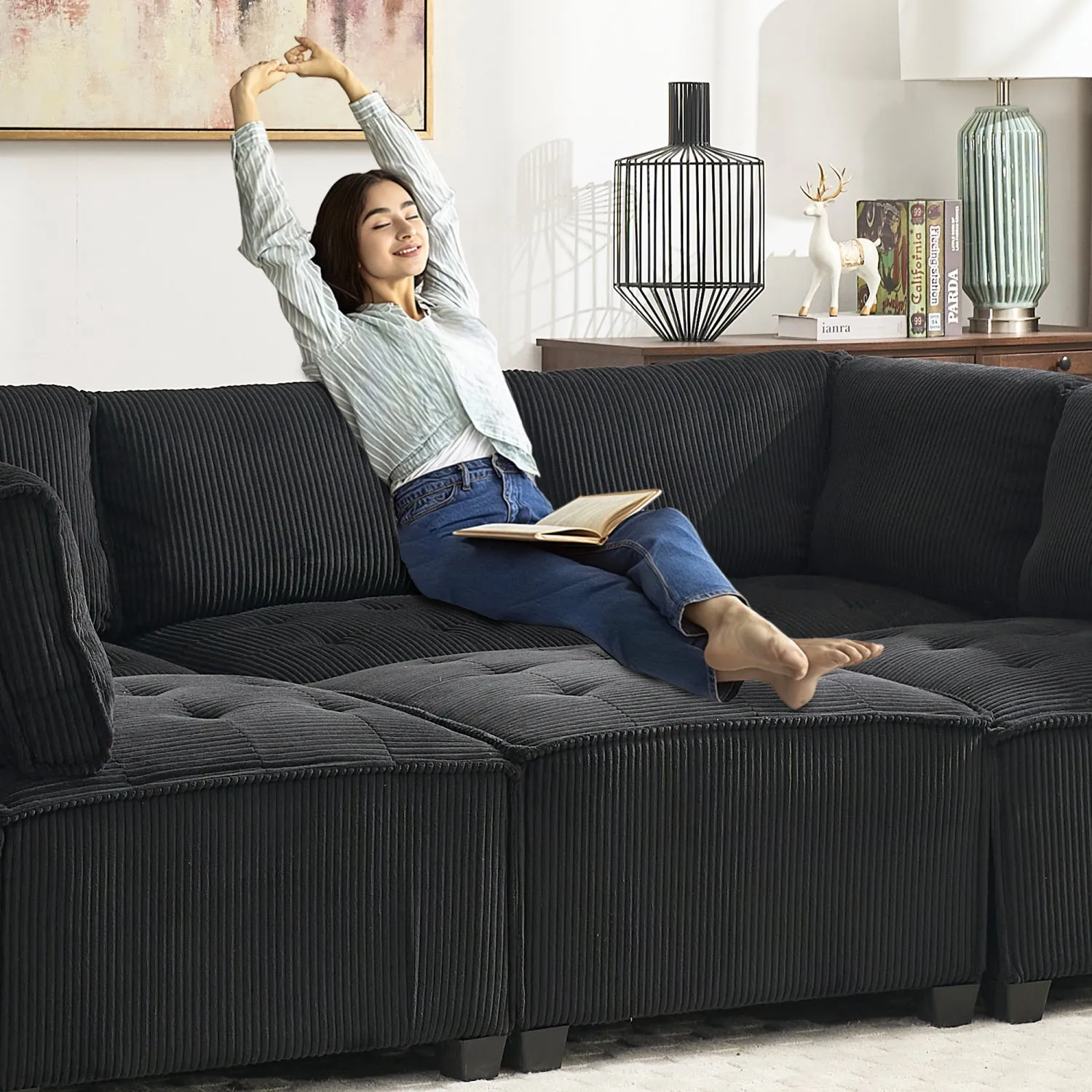 Streamdale U-Shaped Modular Sectional Sofa with Reversible Chaise