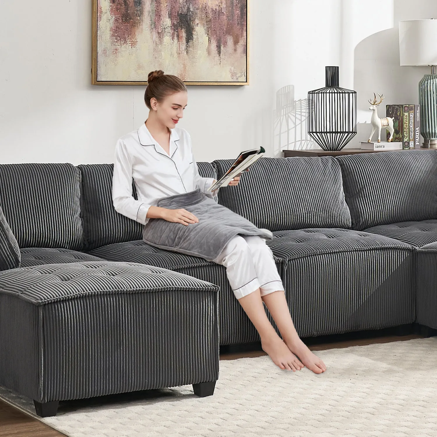 Streamdale U-Shaped Modular Sectional Sofa with Reversible Chaise