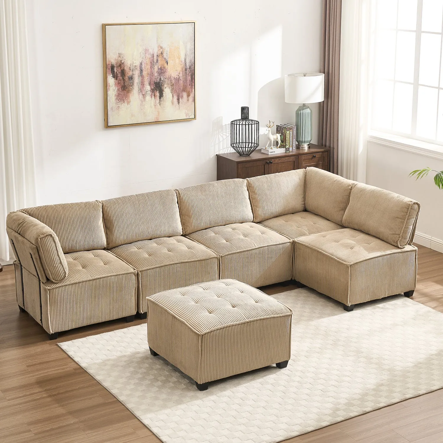 Streamdale U-Shaped Modular Sectional Sofa with Reversible Chaise